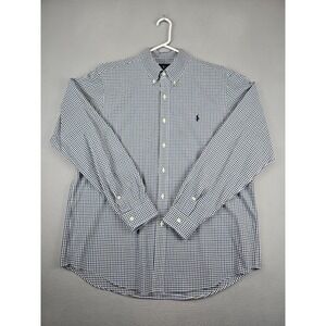 Ralph Lauren Gingham Check Button Down Shirt Men's Size XL Blue Green White